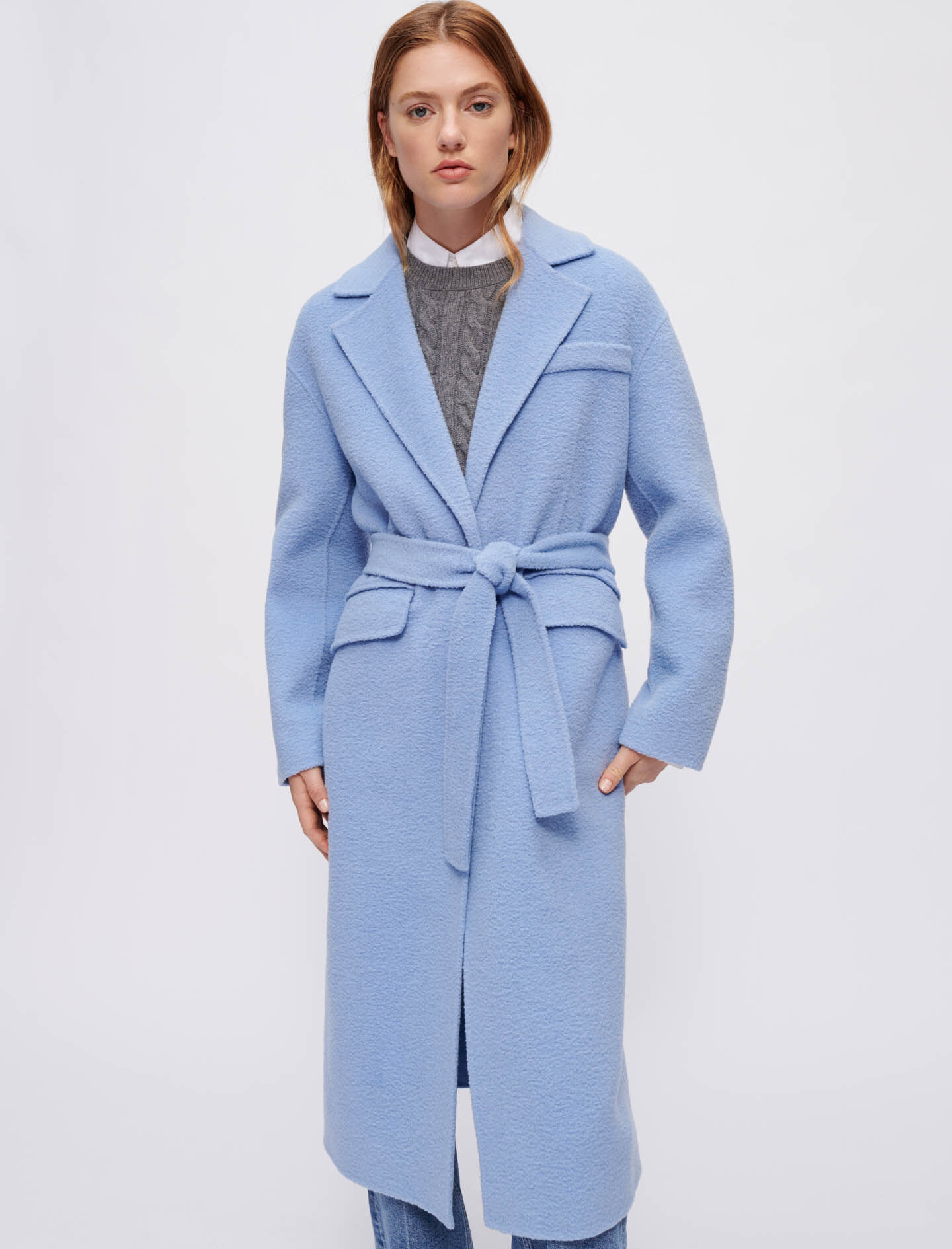 Mujer Ropa de Abrigos de Abrigos cortos Cocoon Coat Tartan Última Pieza YMC de Tejido sintético de color Azul 
