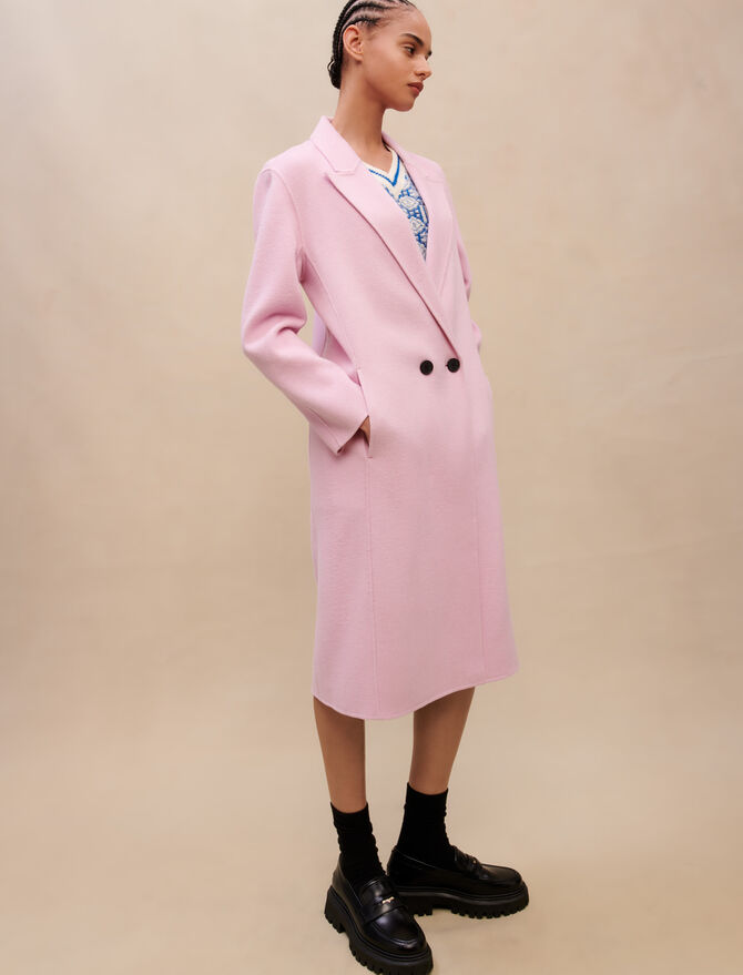 Abrigo de lana rosa - - Maje.com
