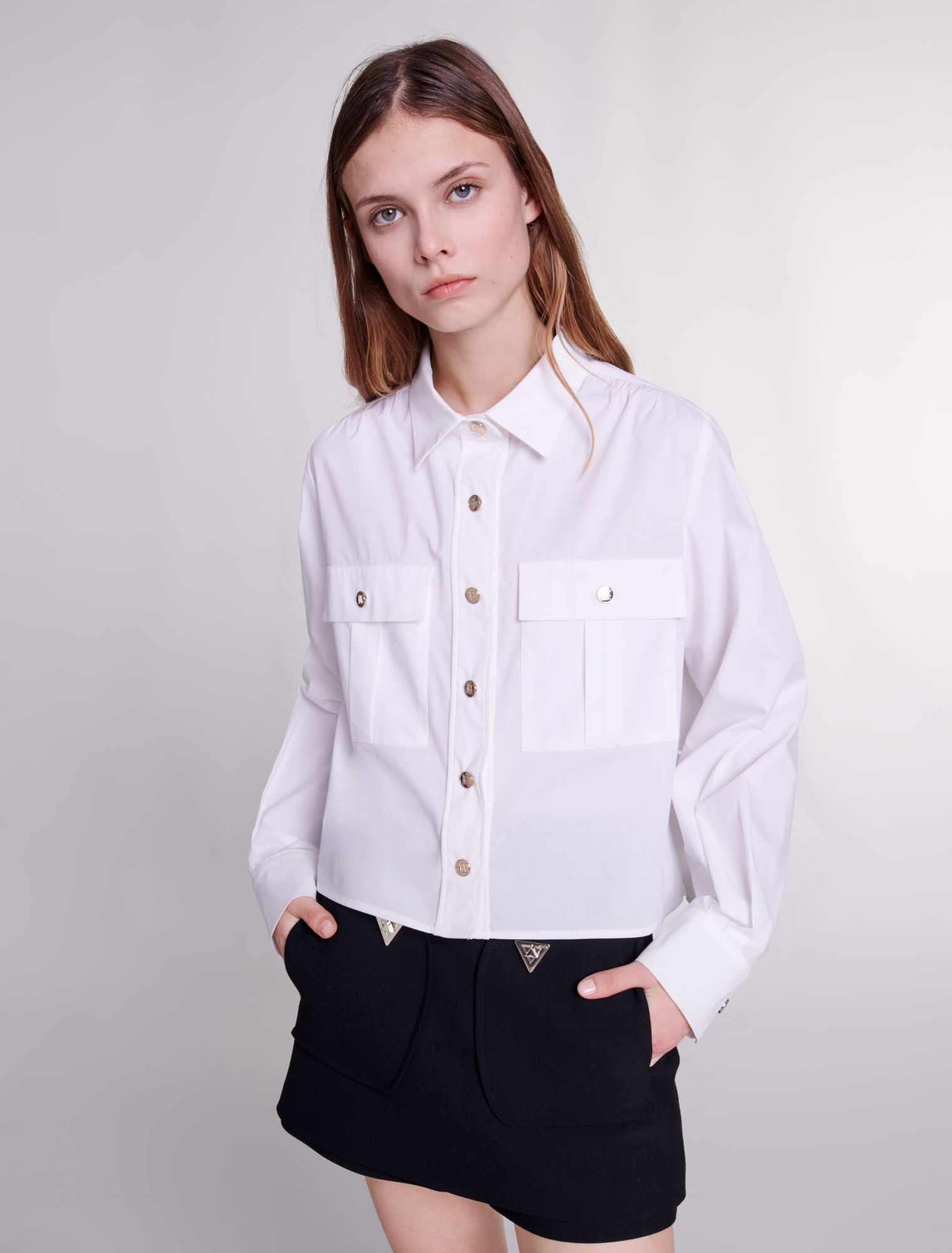 Camisa corta de algodón