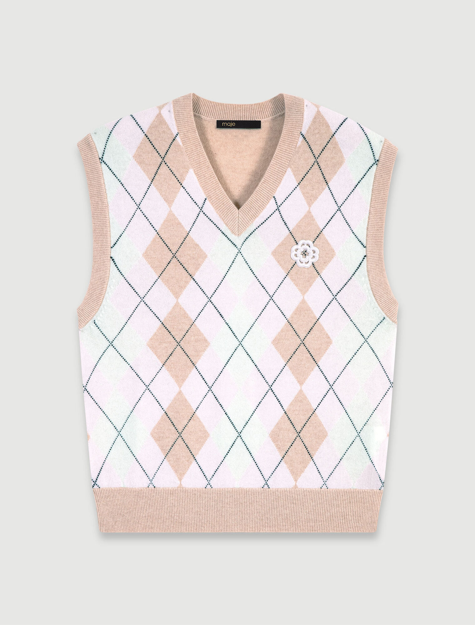 Jersey sin mangas de mezcla de lana