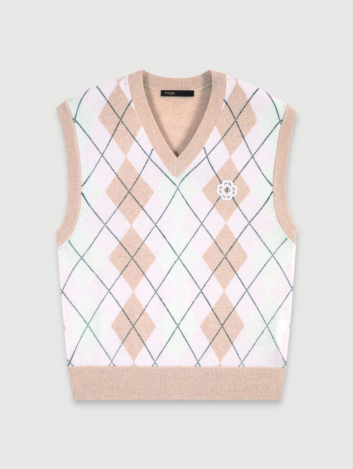 Jersey sin mangas de mezcla de lana