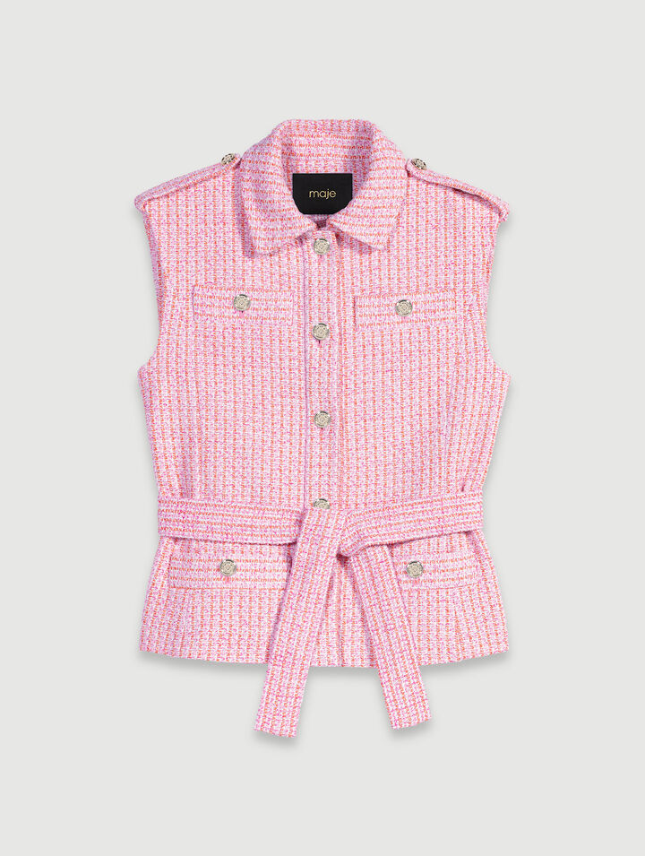 Chaqueta sin mangas de tweed