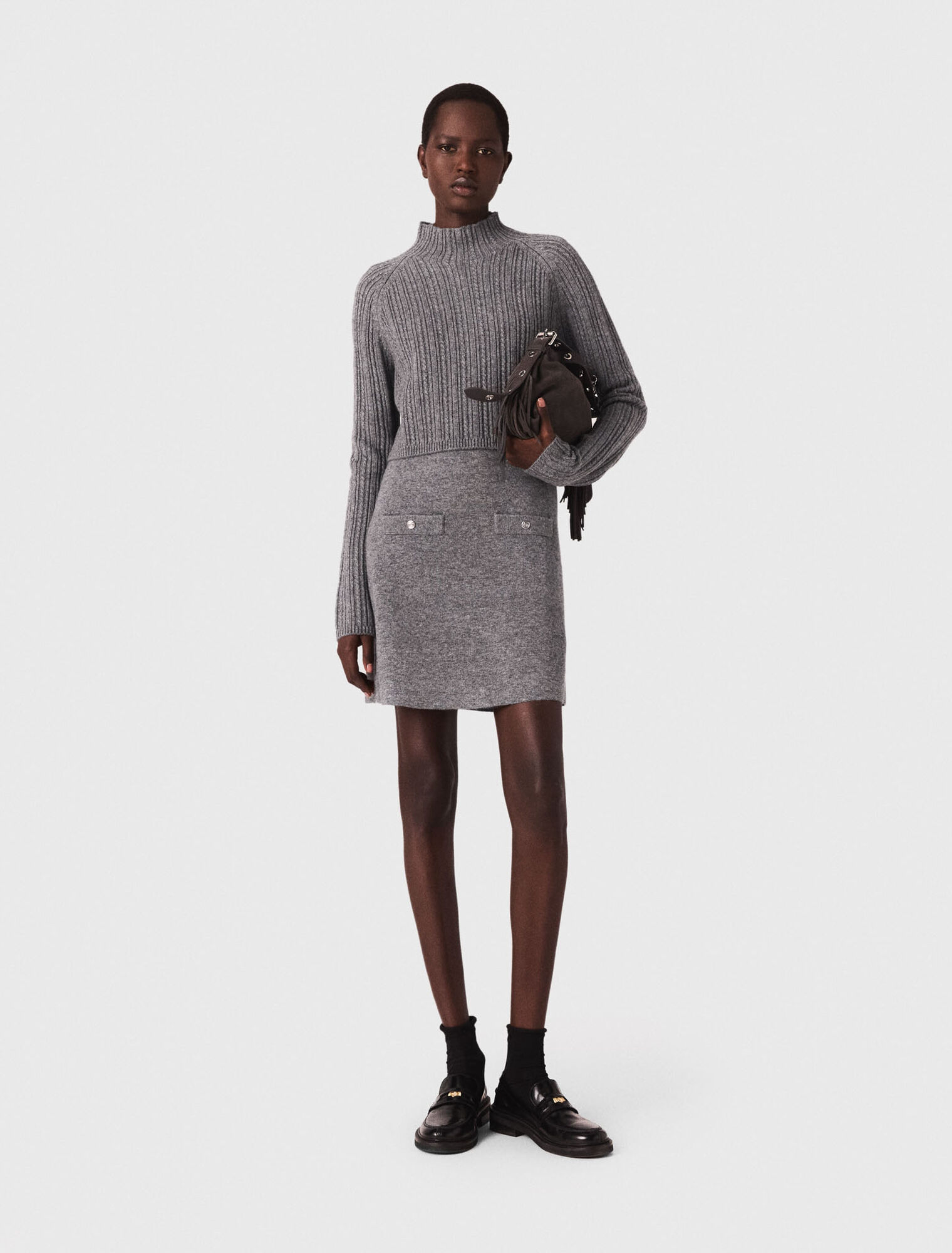 Vestido de punto con jersey extraíble