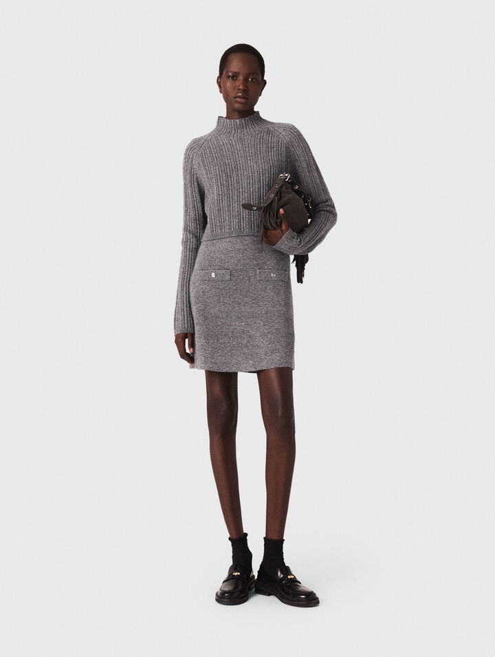 Vestido de punto con jersey extraíble