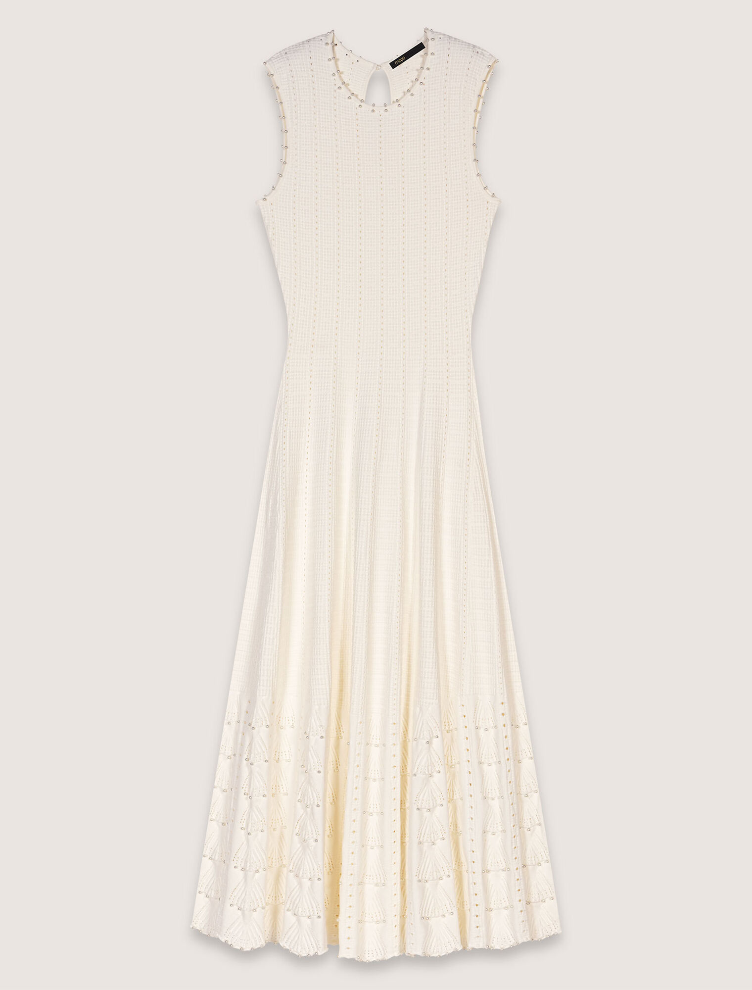 Vestido de punto calado con cuentas