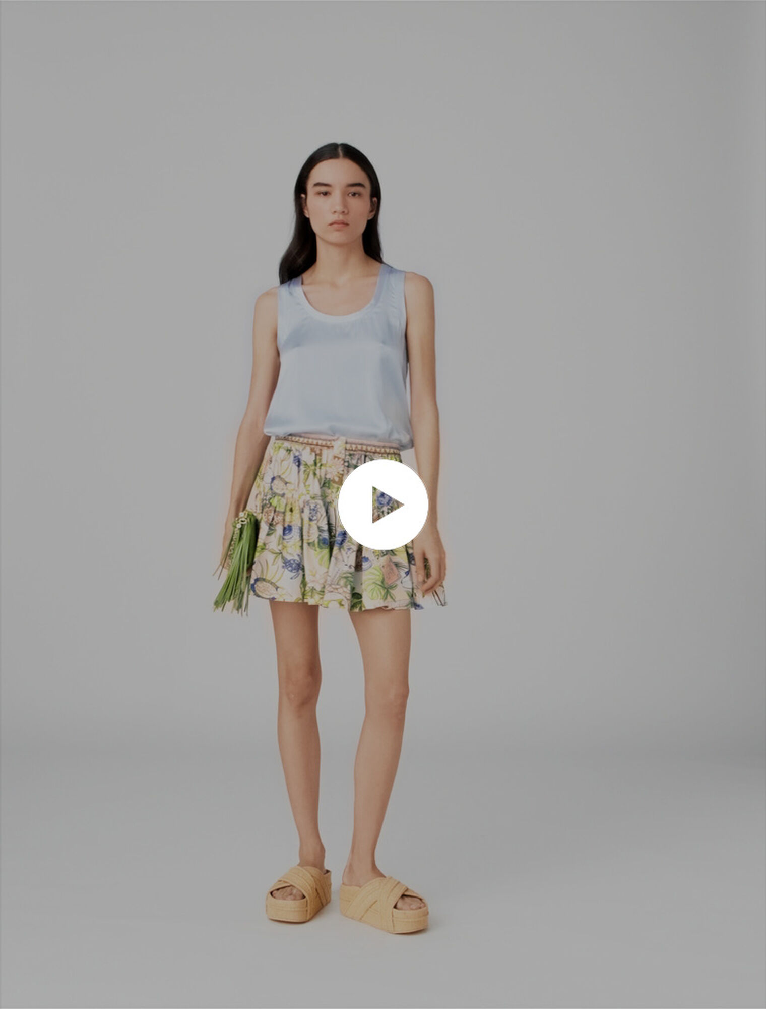 Top de tirantes de seda