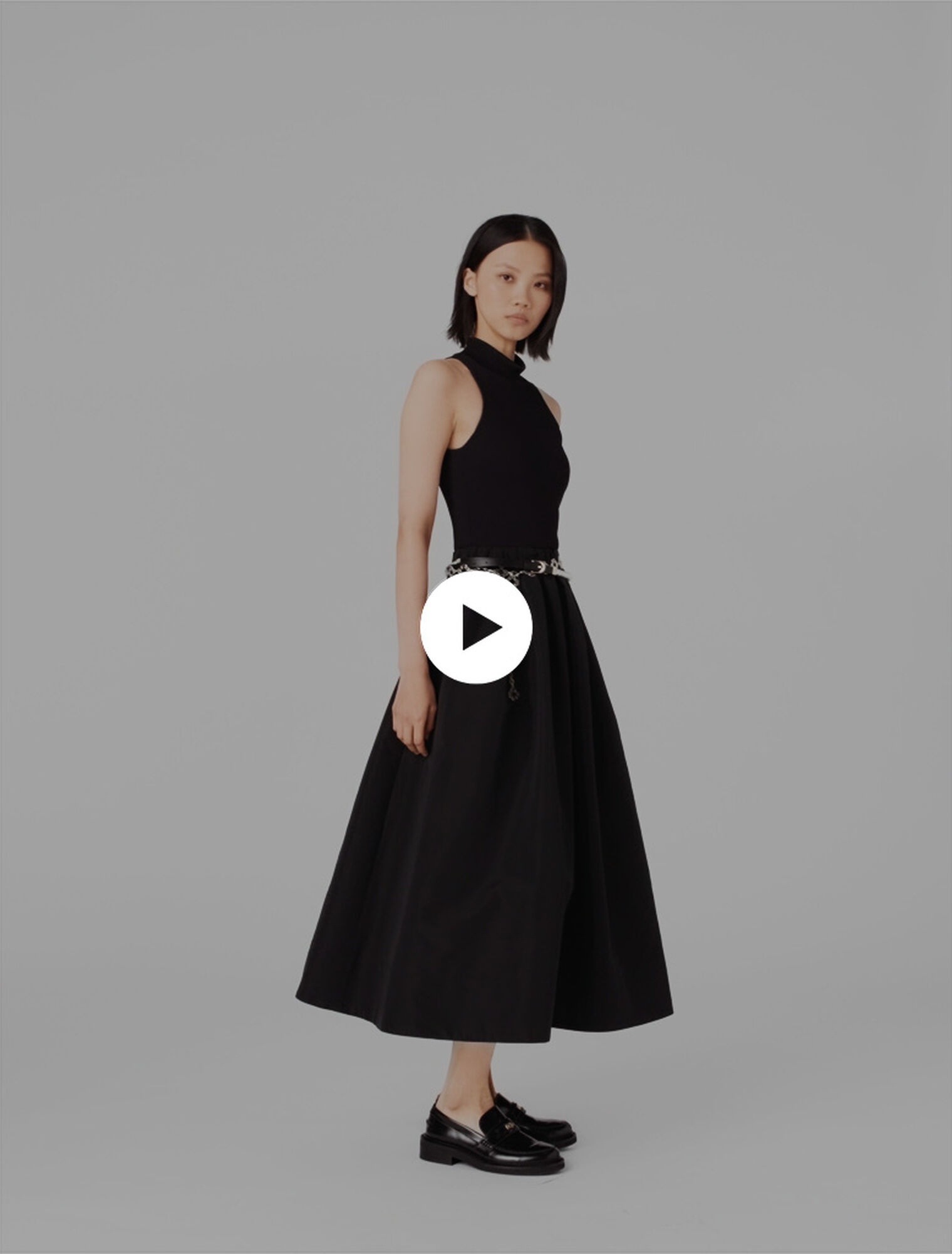 Vestido combinado de tafet&aacute;n