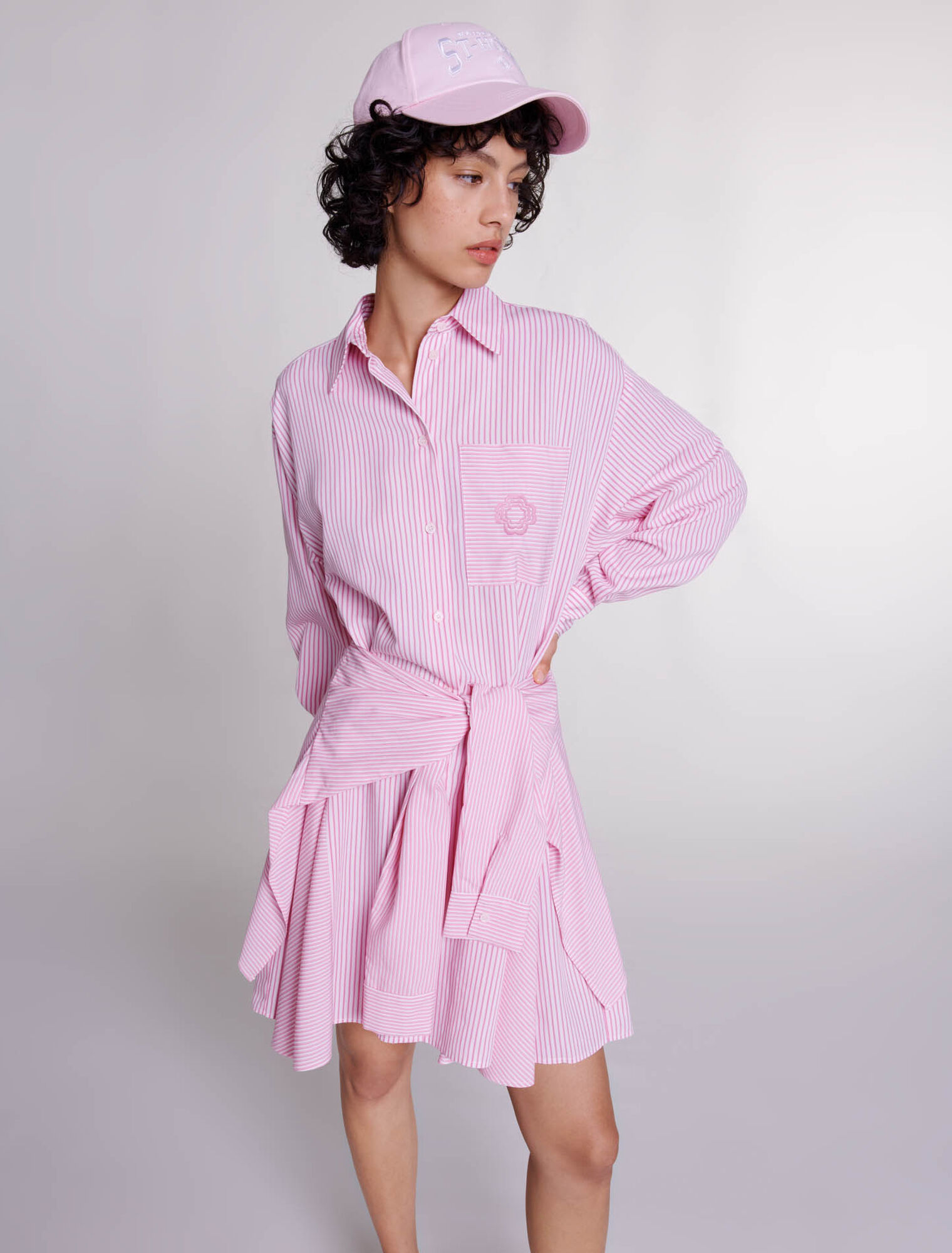 Vestido camisero de rayas