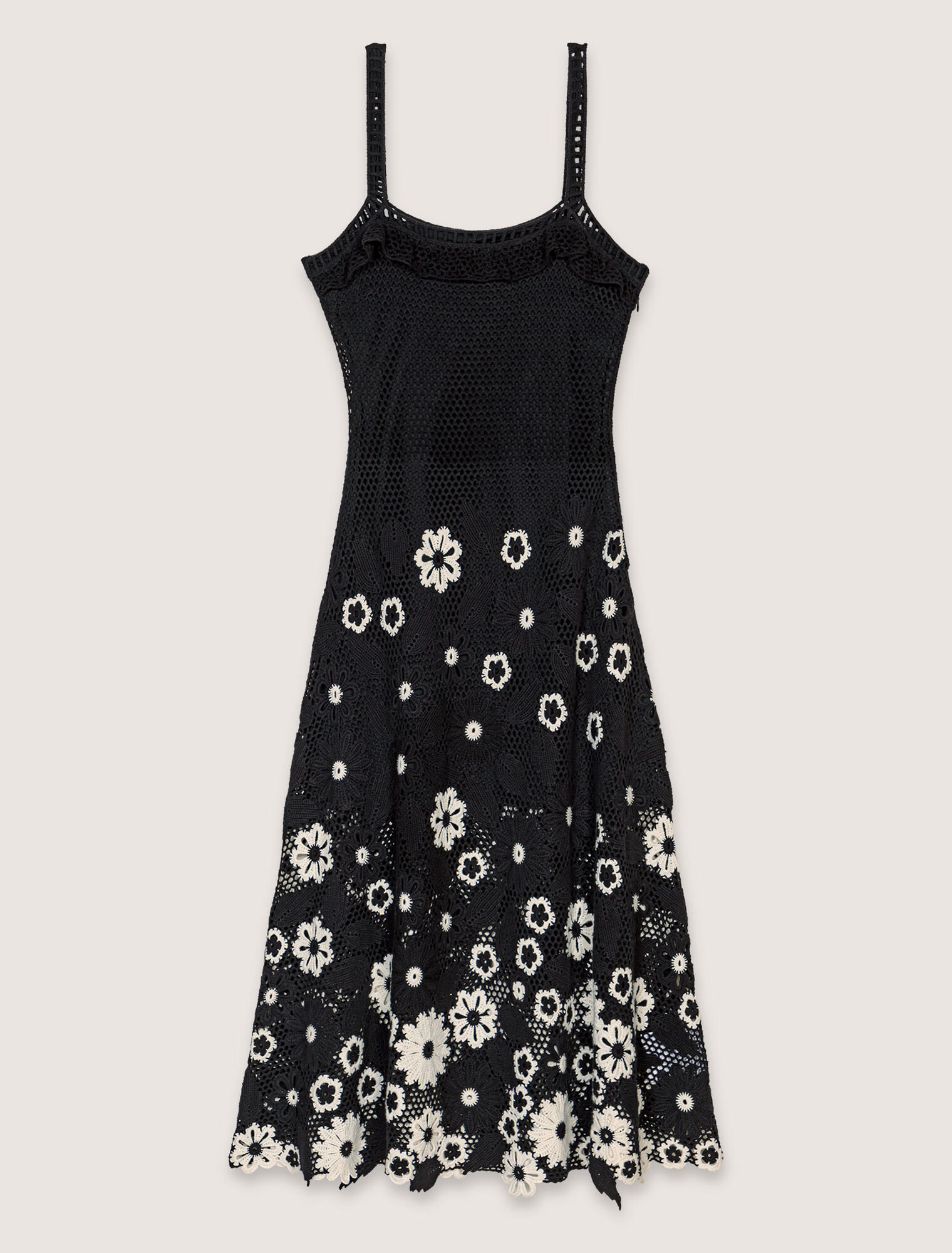 Vestido largo de ganchillo floral
