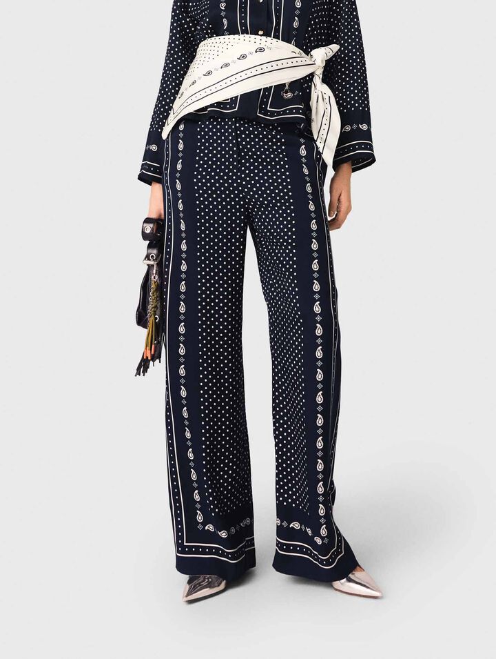 Pantal&oacute;n fluido estampado