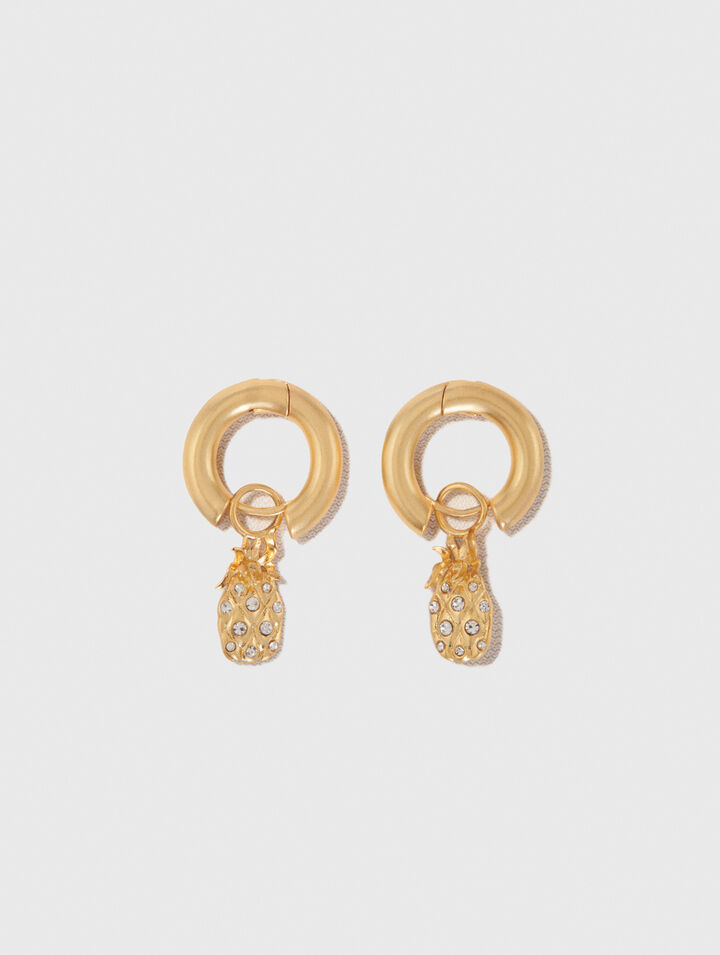 Aros mini piña de strass