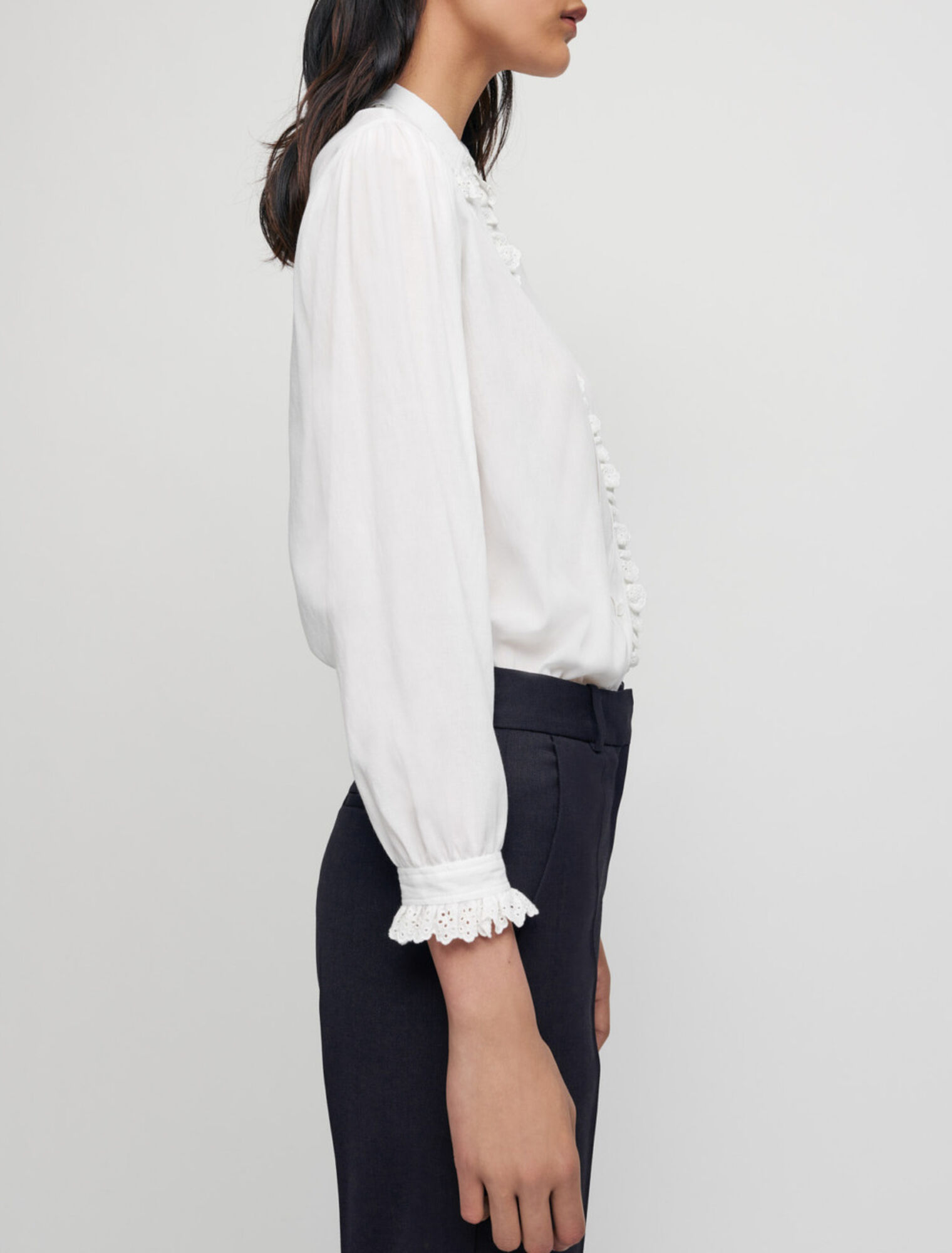 Camisa de gasa con cuello bebé