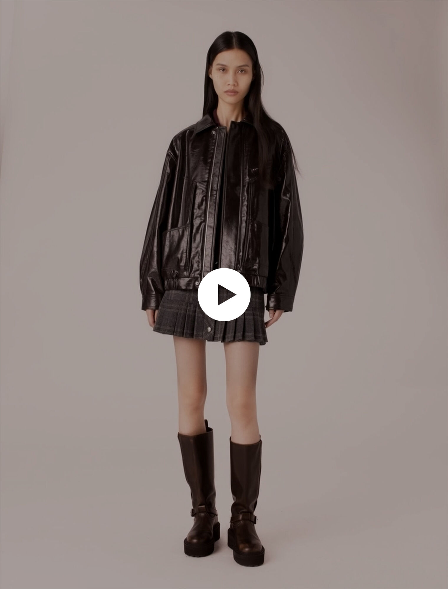 Chaqueta de polipiel craquelada