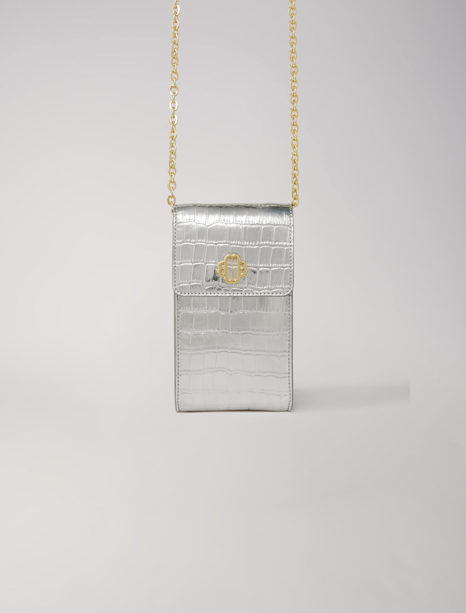 Bolso de cuero estampado metalizado