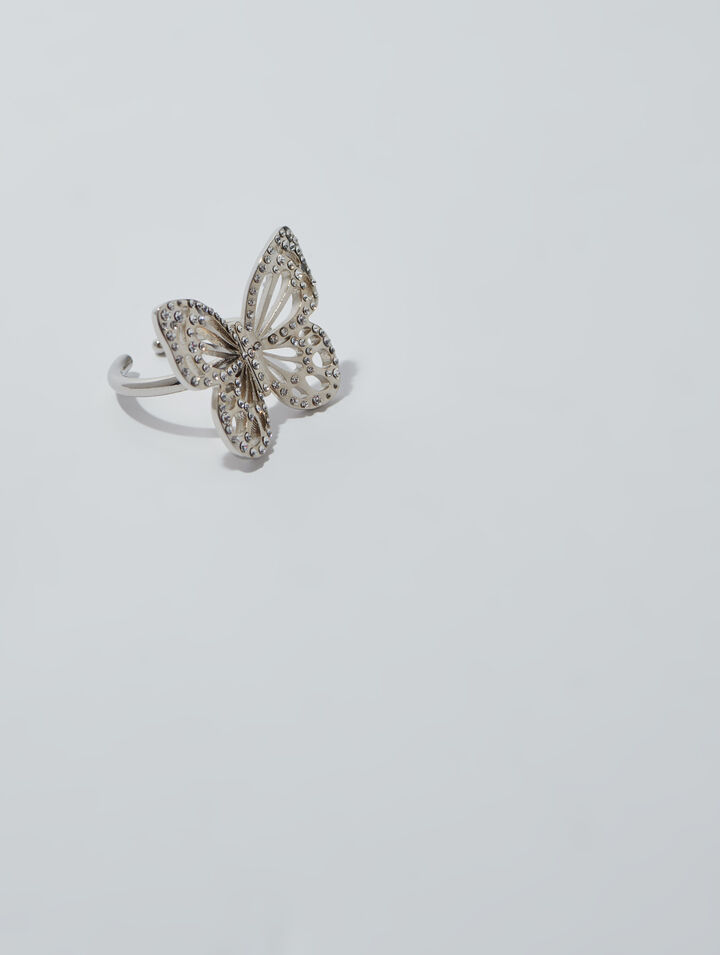 Anillo mariposa con strass