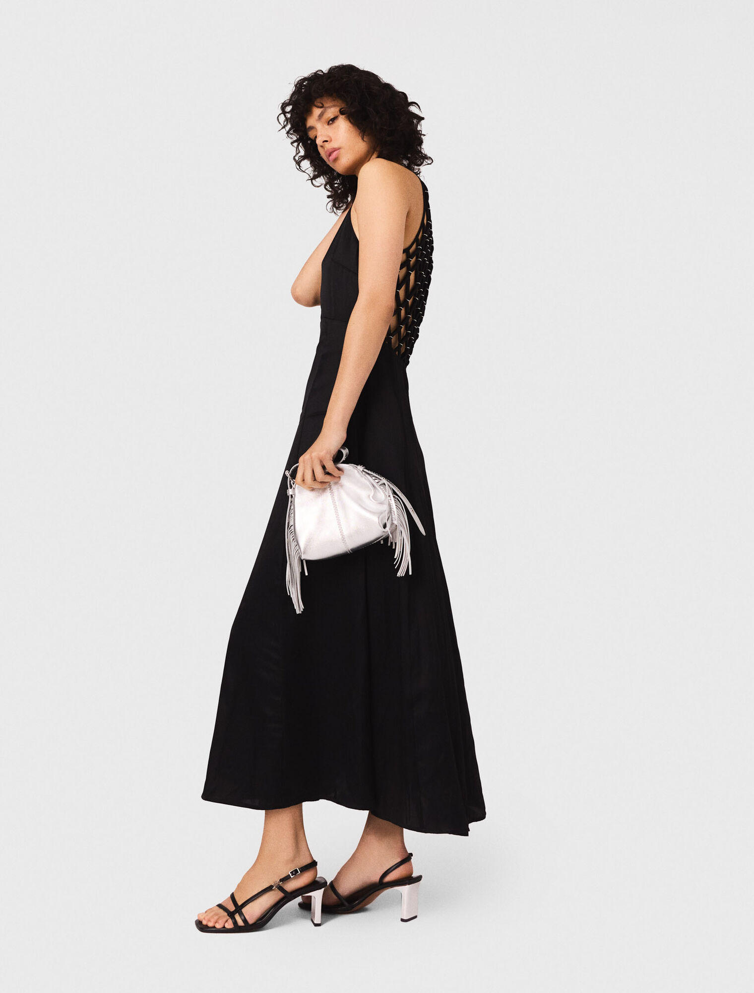 Vestido largo con espalda trenzada