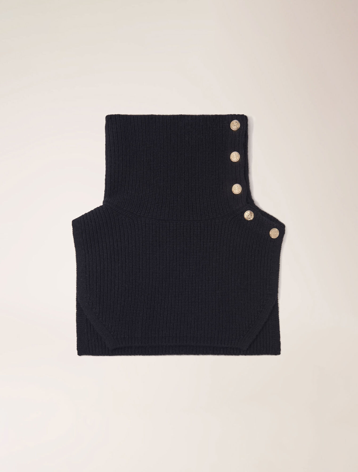 Cuello abotonado de mezcla de lana