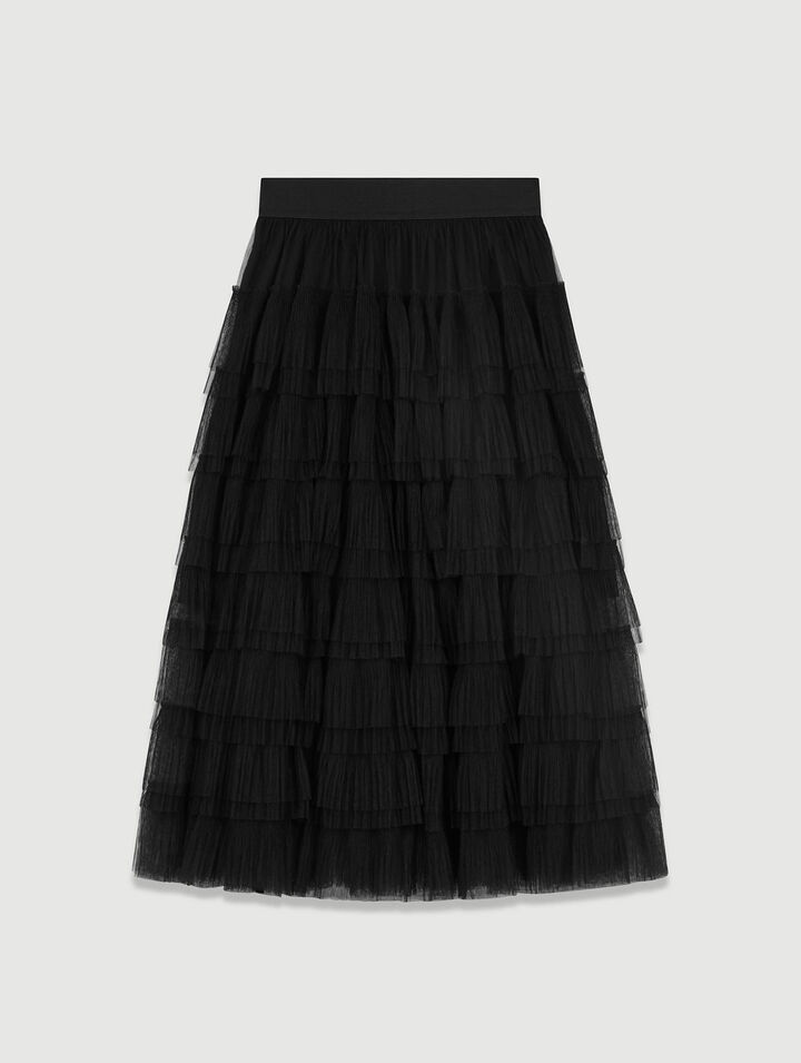Falda midi en tul