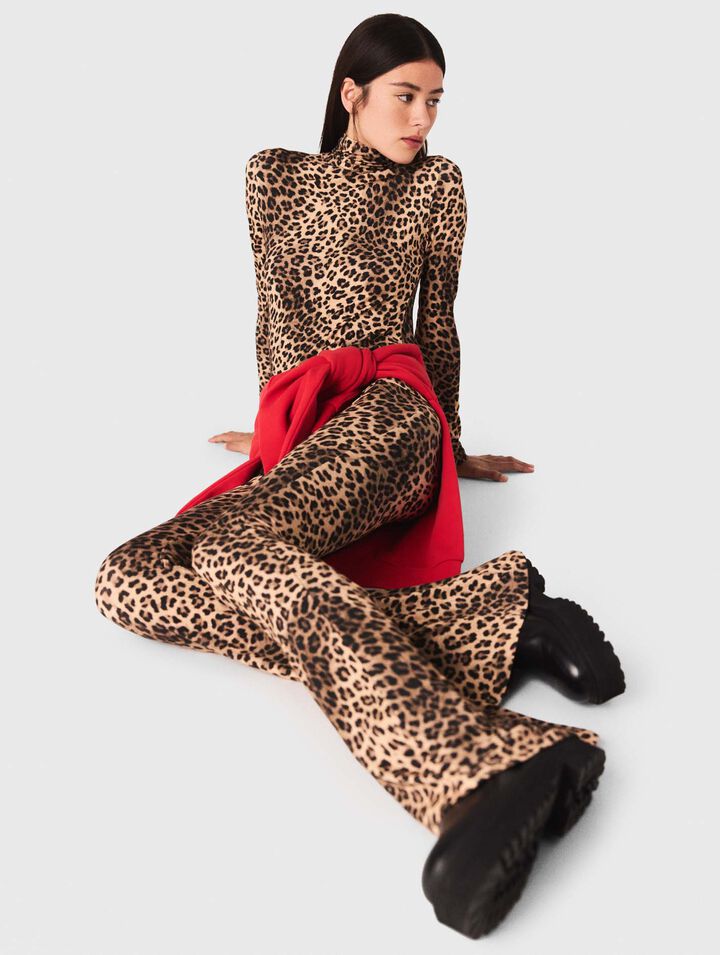 Legging acampanado de leopardo
