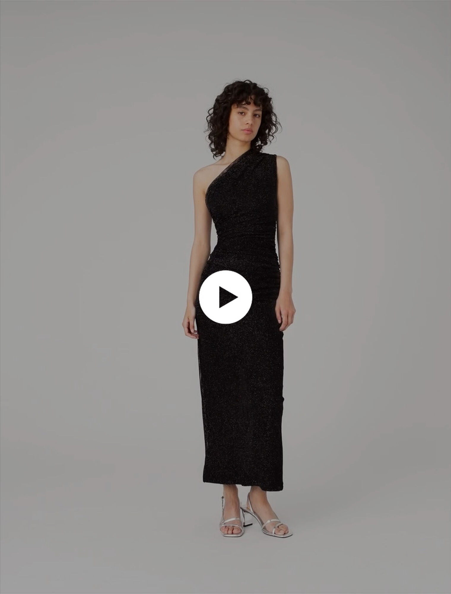 Vestido asimétrico de punto brillante