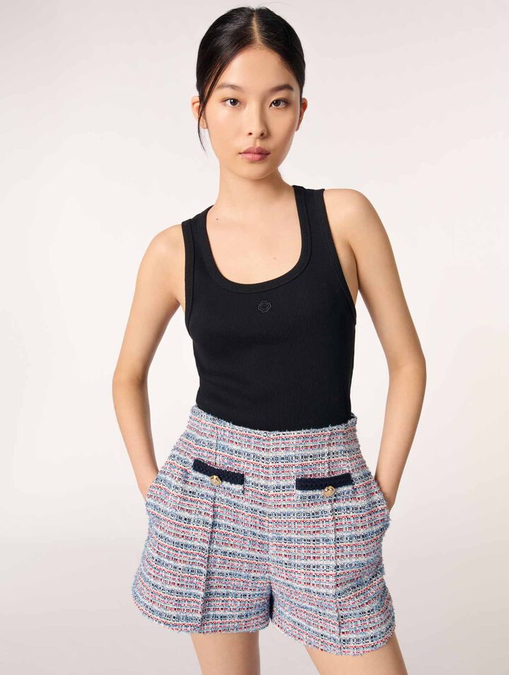 Pantalón corto de tweed