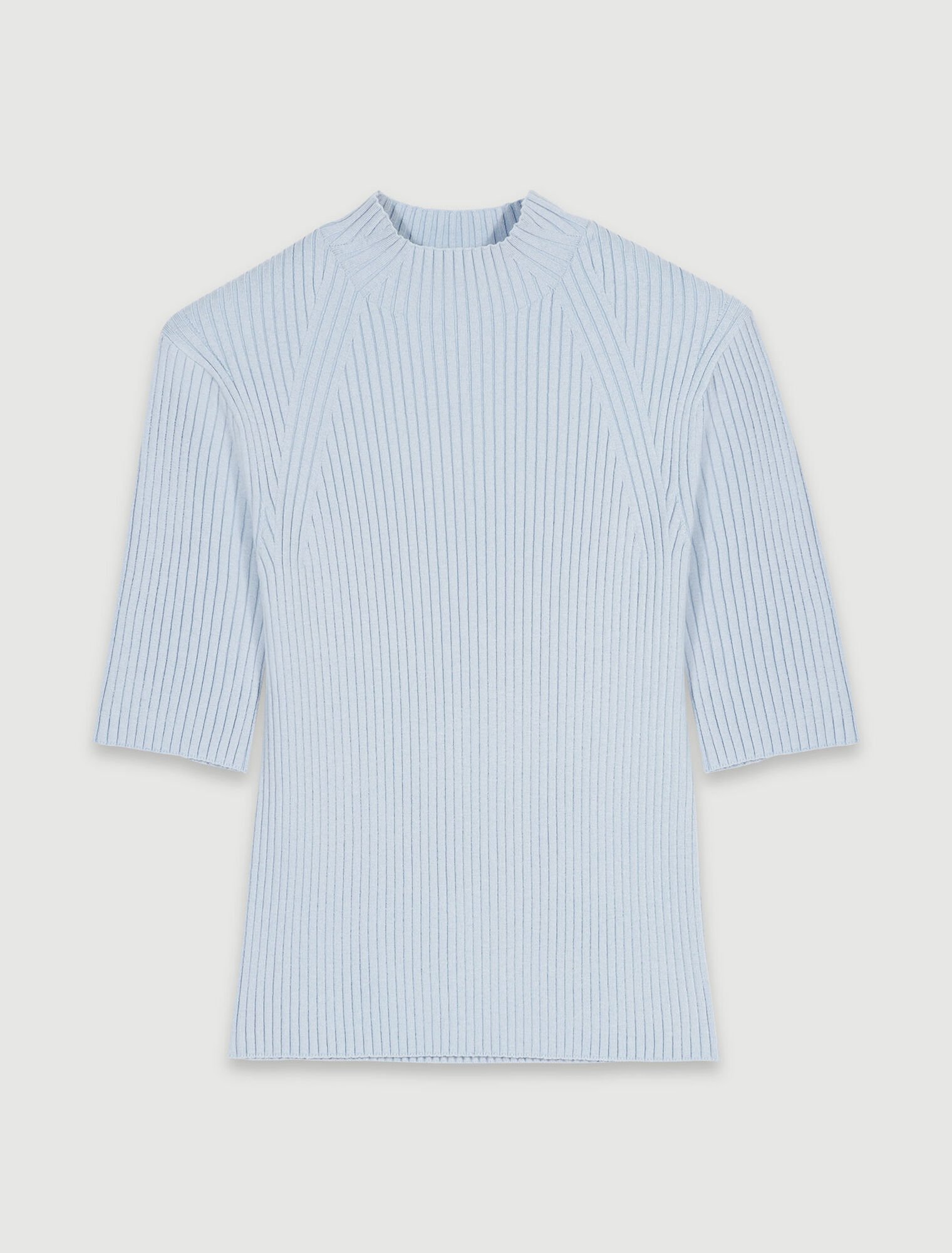 Top acanalado de algod&oacute;n y seda