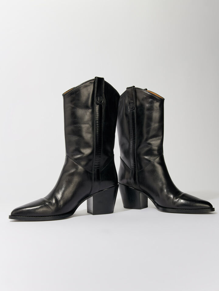 Botas de piel con tacón