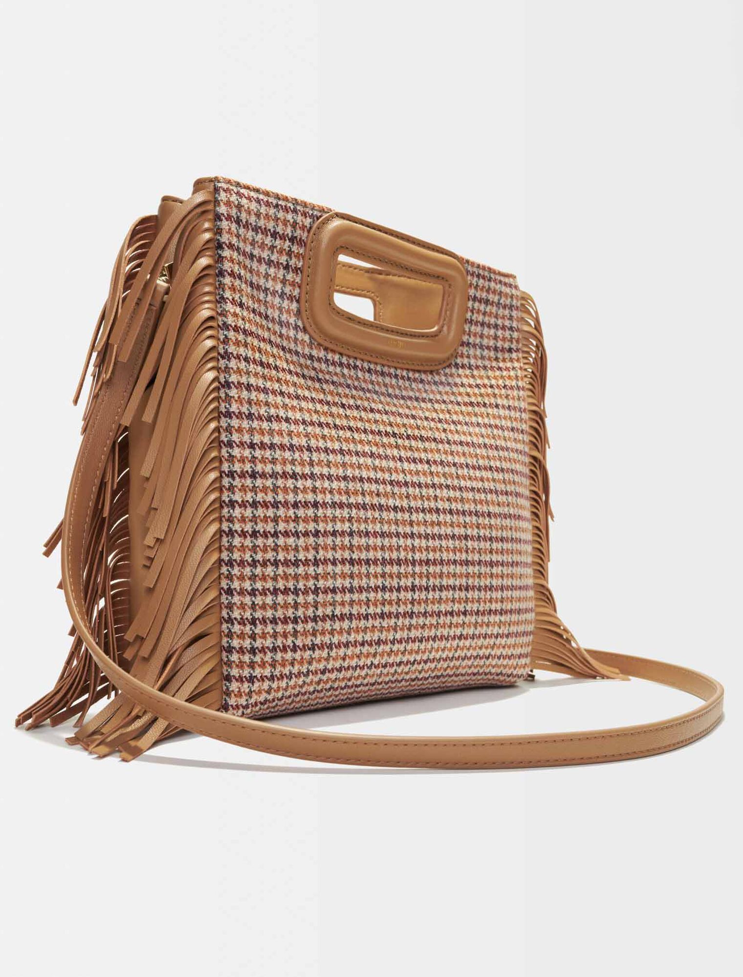 Bolso M de tela estampado pata de gallo