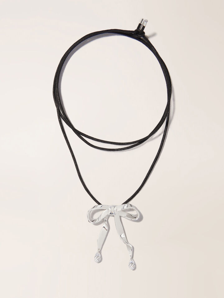 Collar nudo plateado para anudar