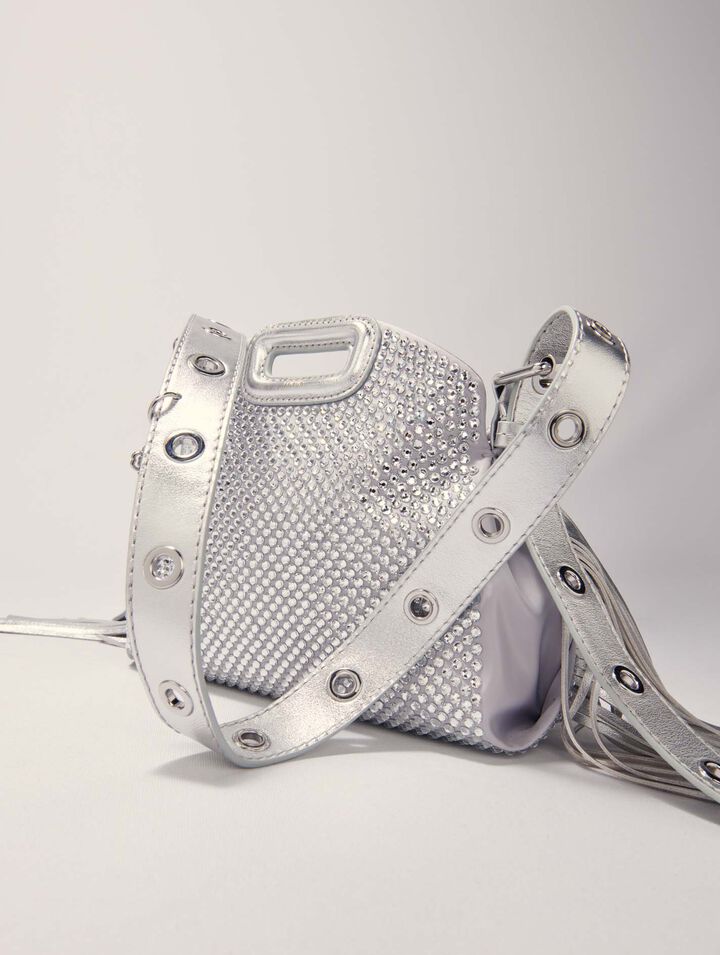 Bolso Miss M Mini metalizado con estrás