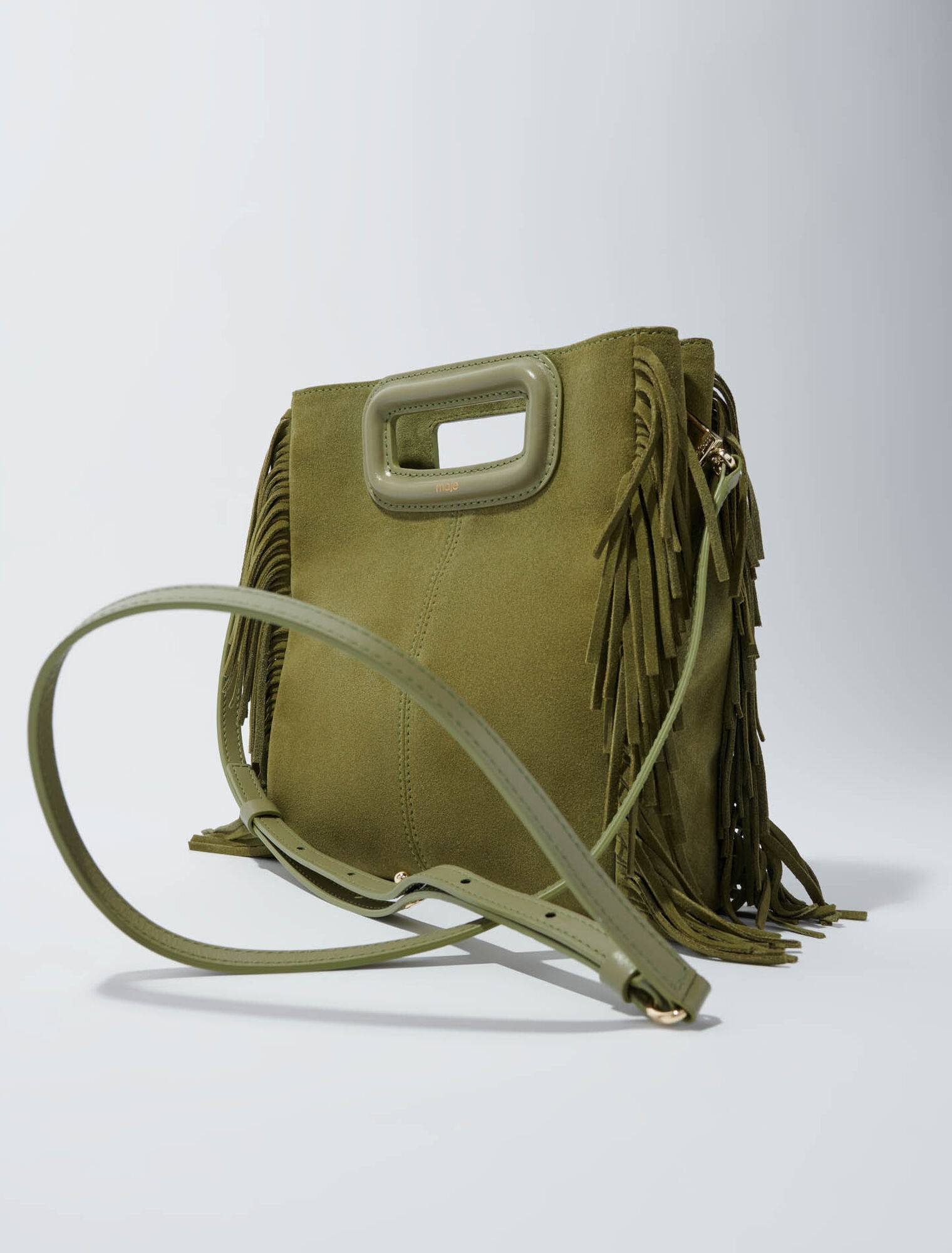 Bolso M de piel serraje
