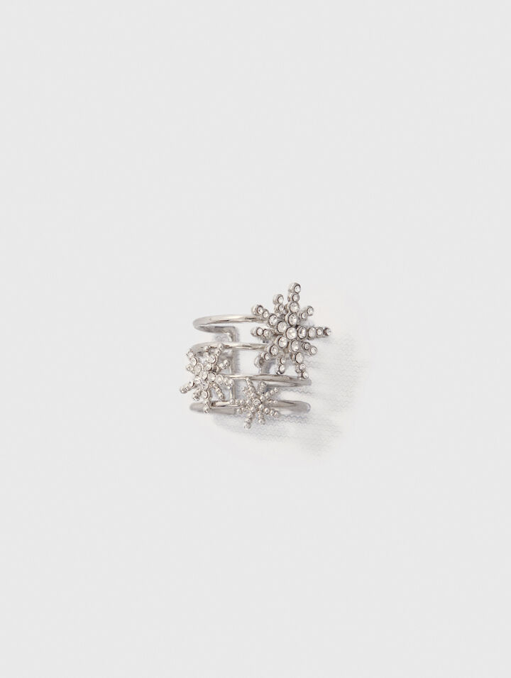 Anillo de bandas con estrellas de estrás