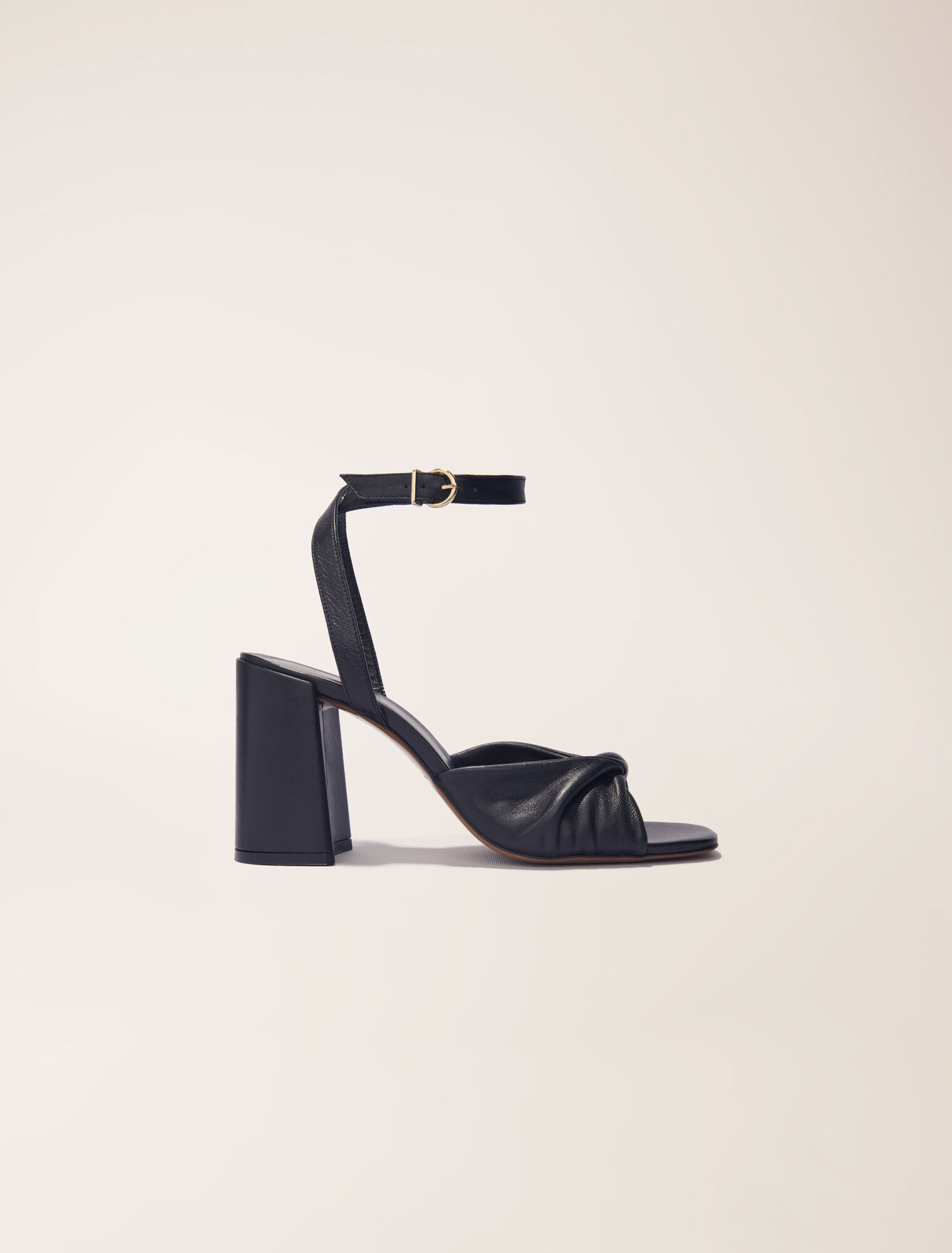Sandalias de tacón de piel lisa