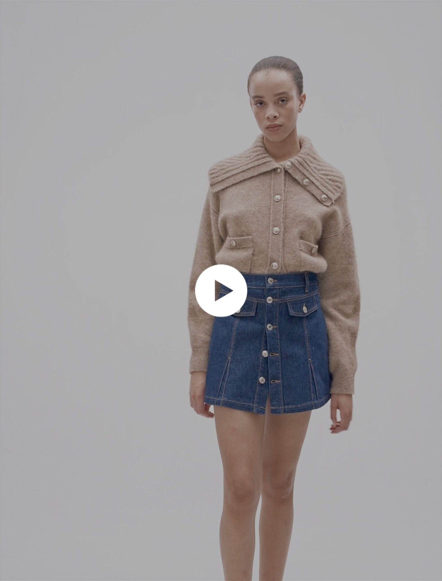 Pantalón corto trampantojo denim