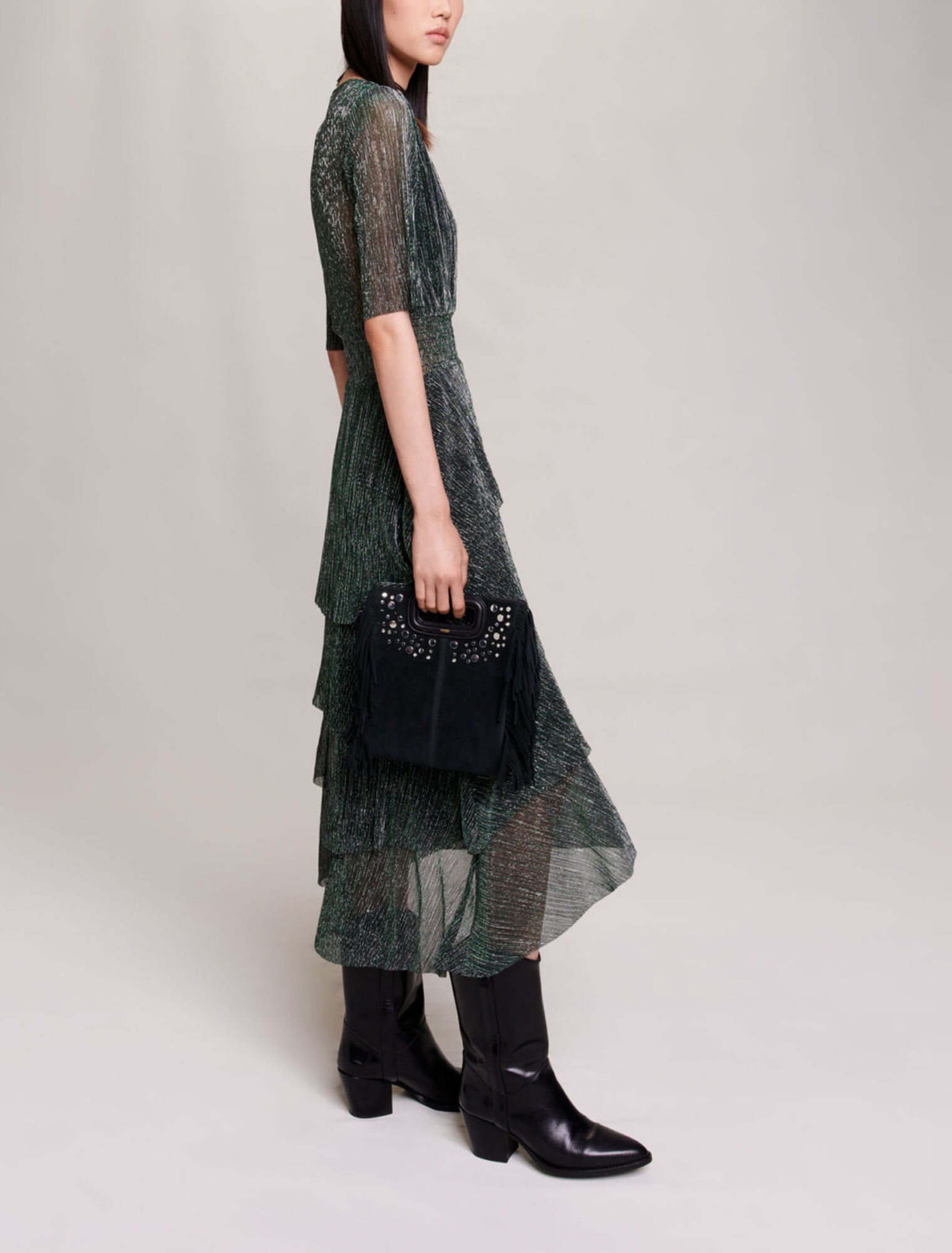 Vestido totalmente de lamé