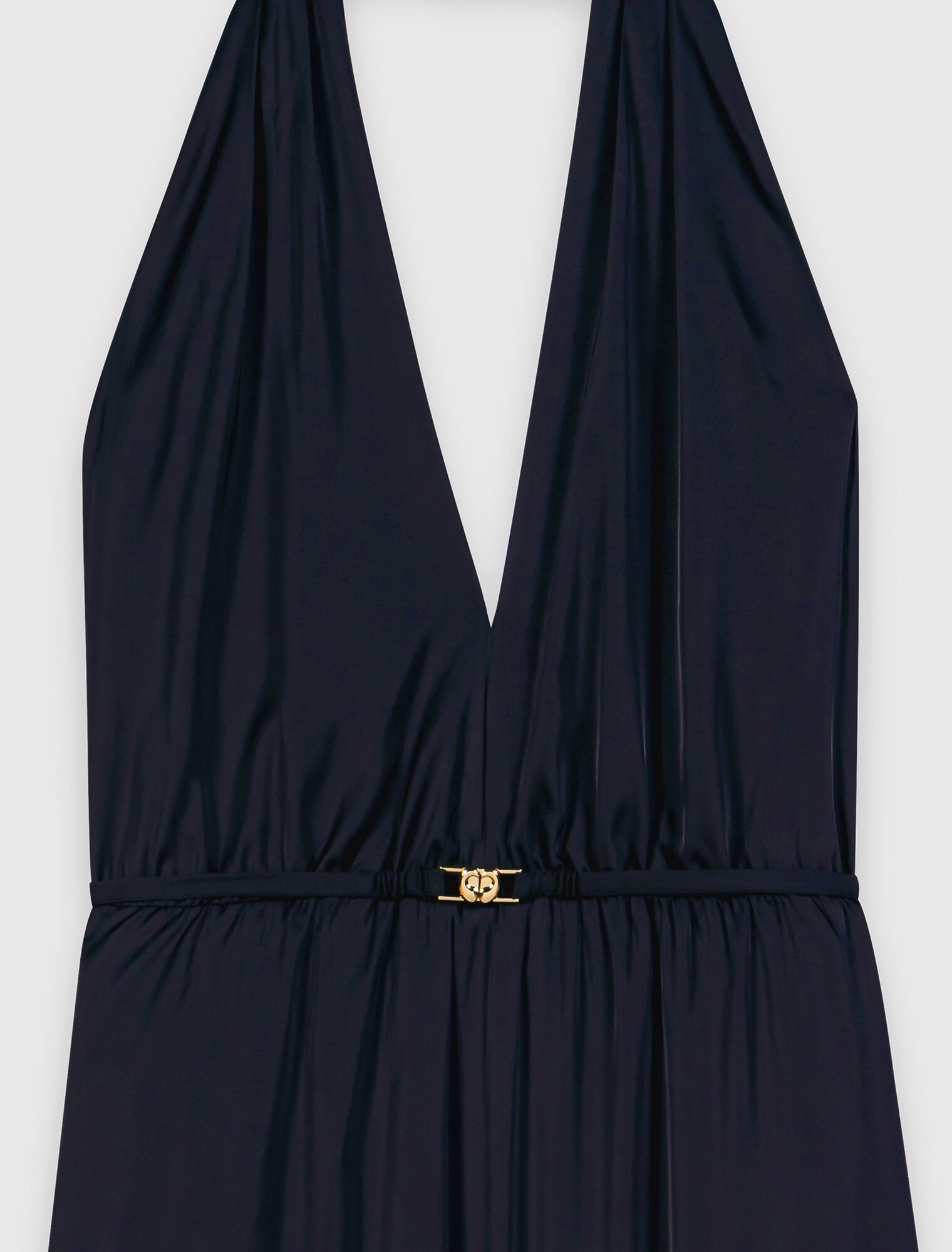 Vestido largo plisado sin espalda