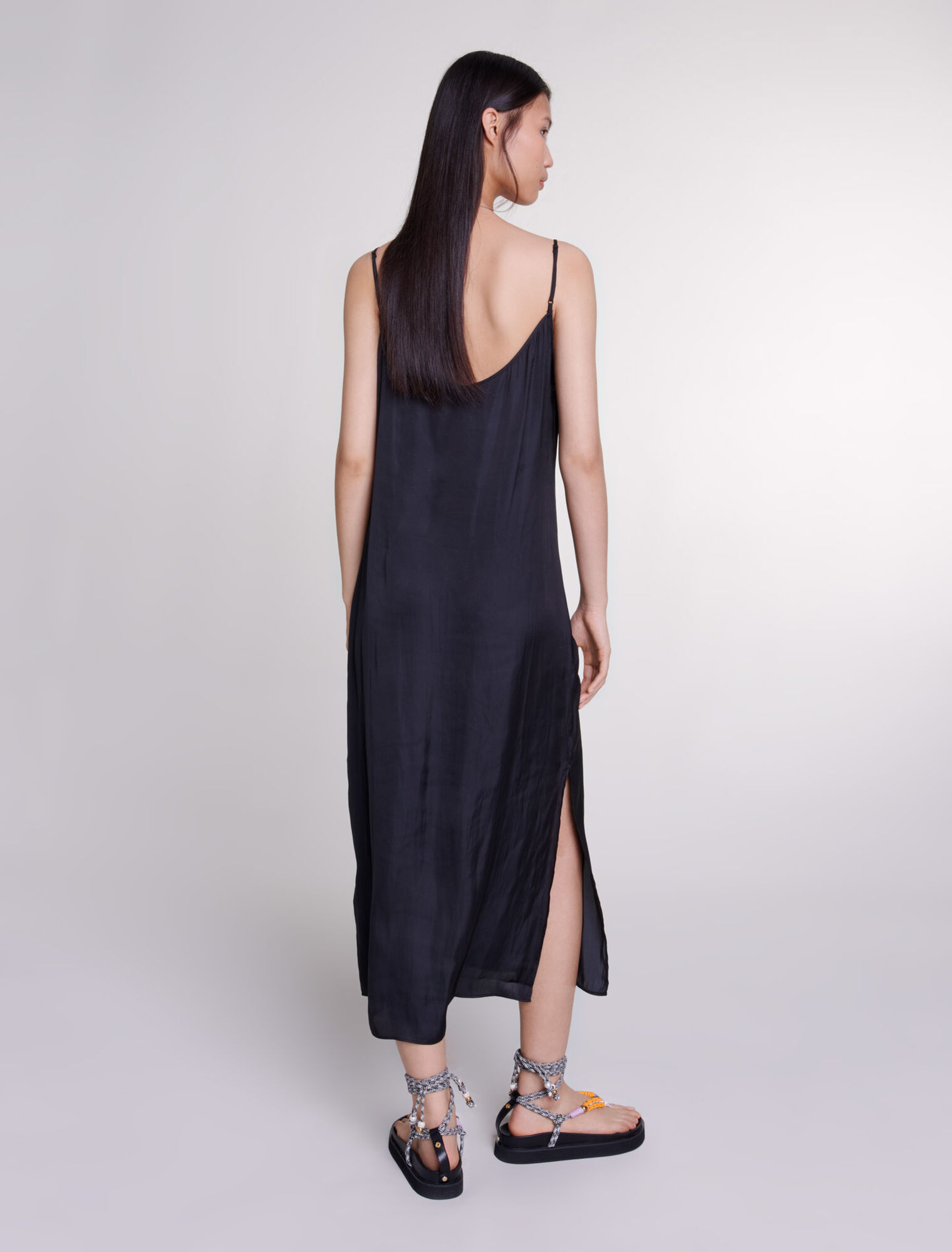 Vestido largo de satén