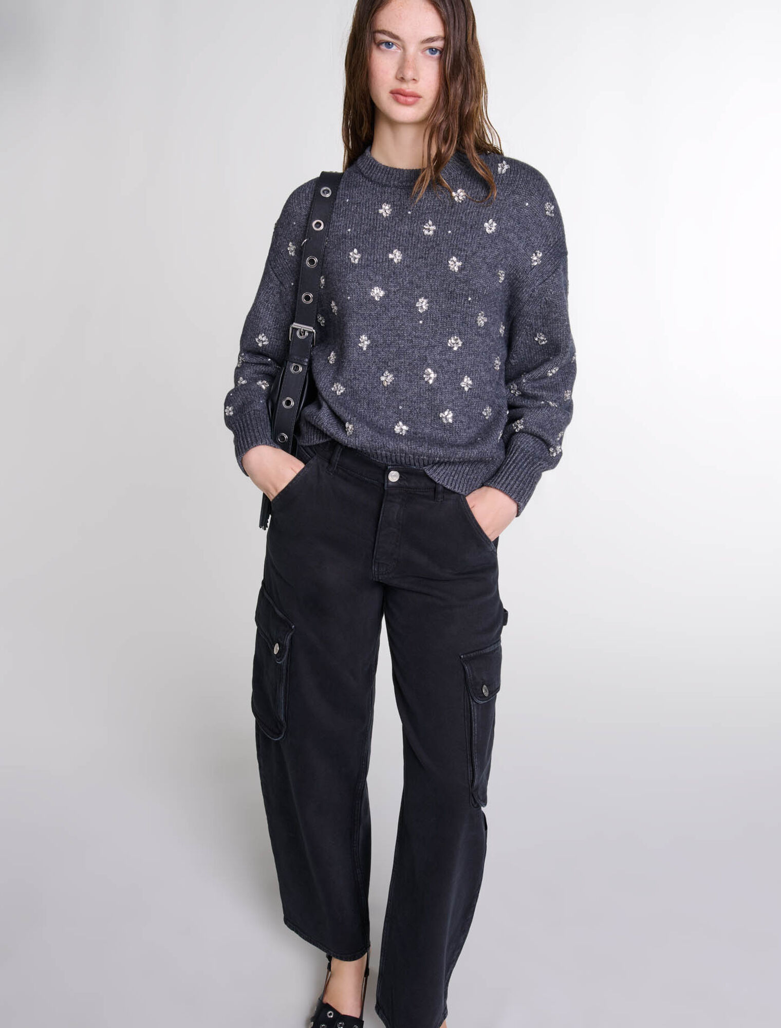 Jersey de punto con strass