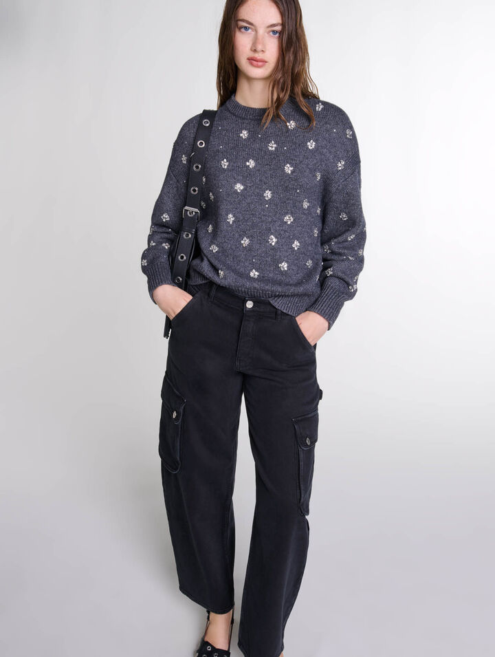Jersey de punto con strass