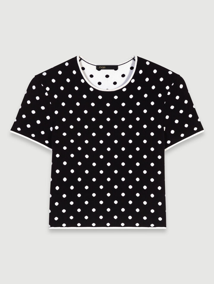 Top de punto jacquard 