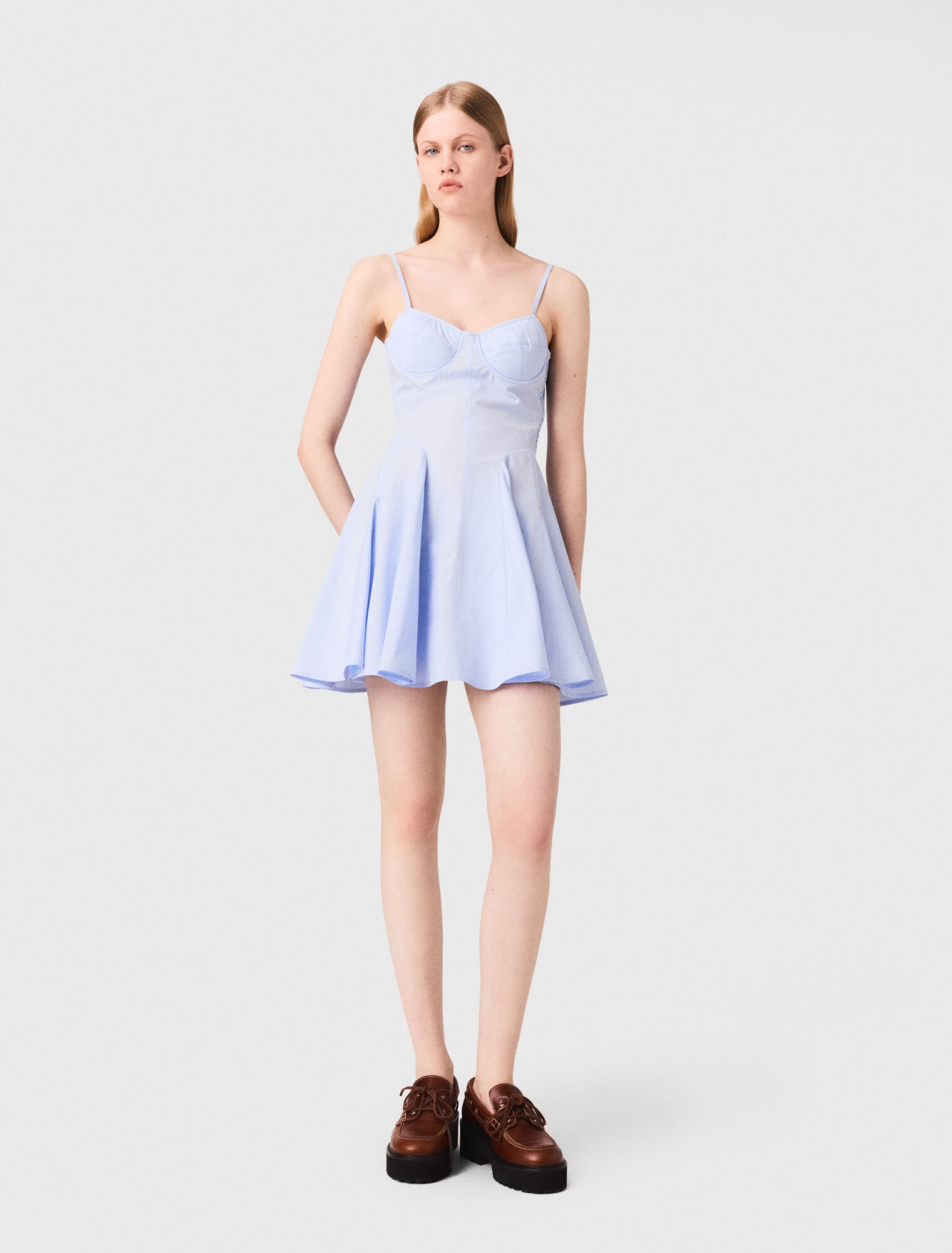 Vestido babydoll corto de algodón