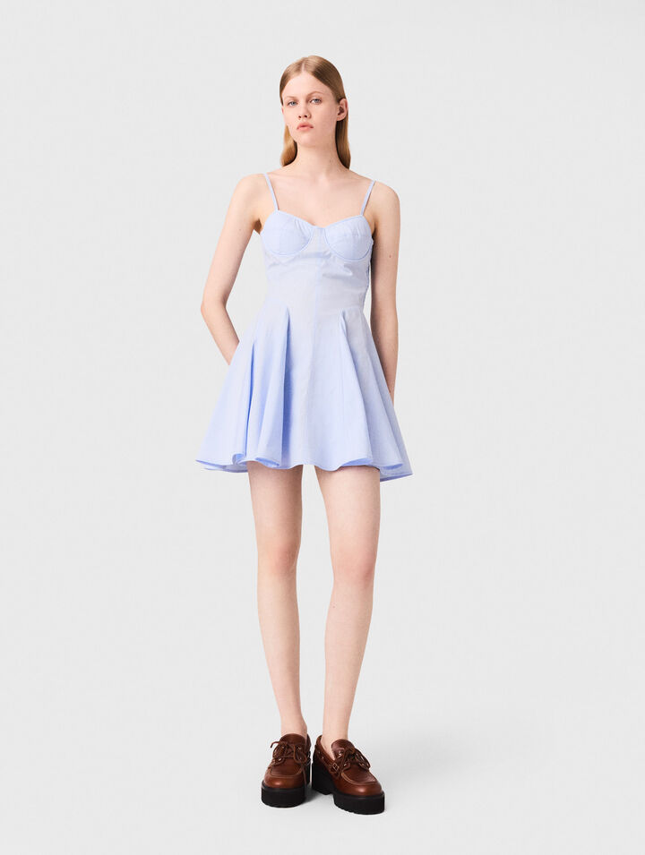 Vestido babydoll corto de algodón