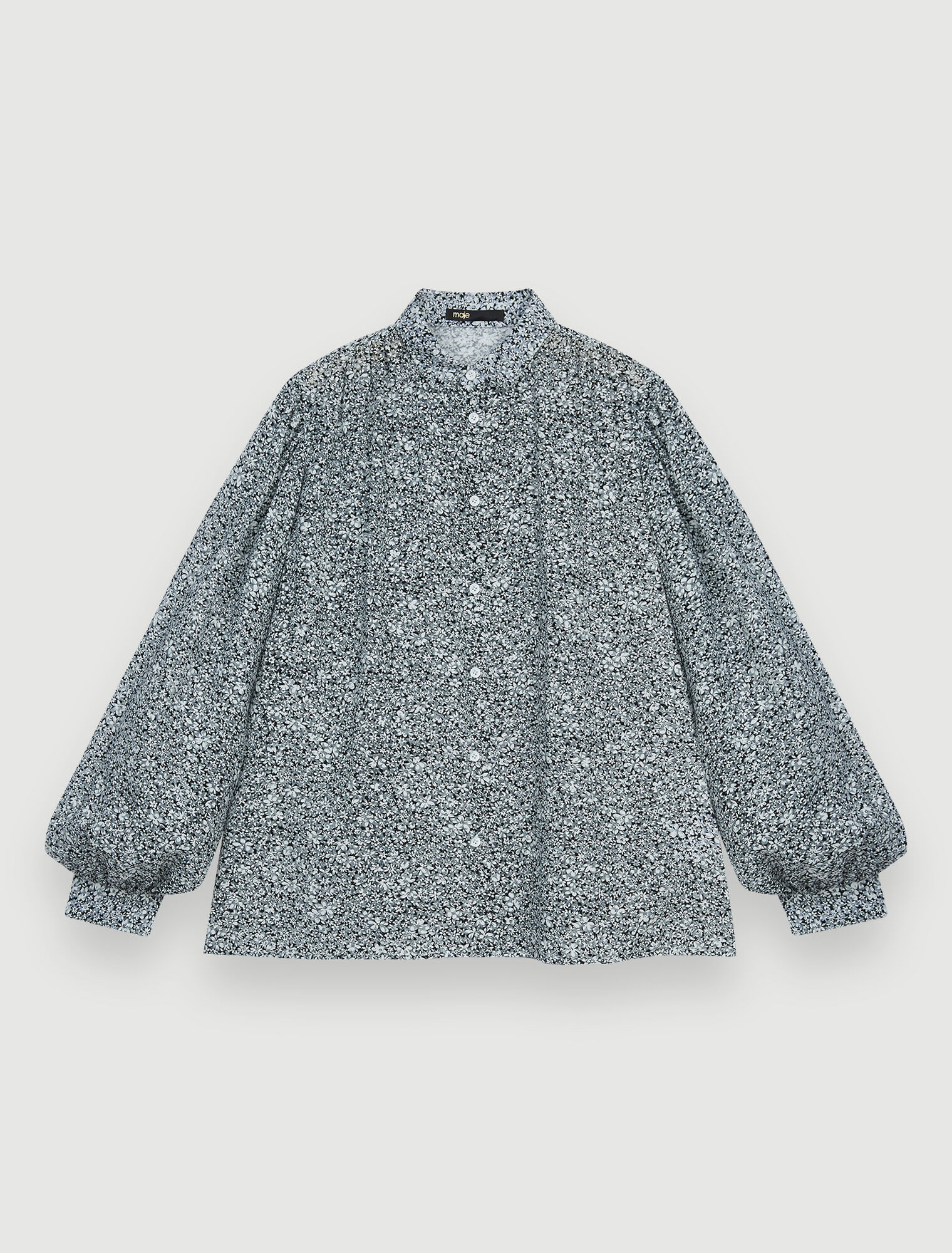 Camisa inclinada en jacquard estampado