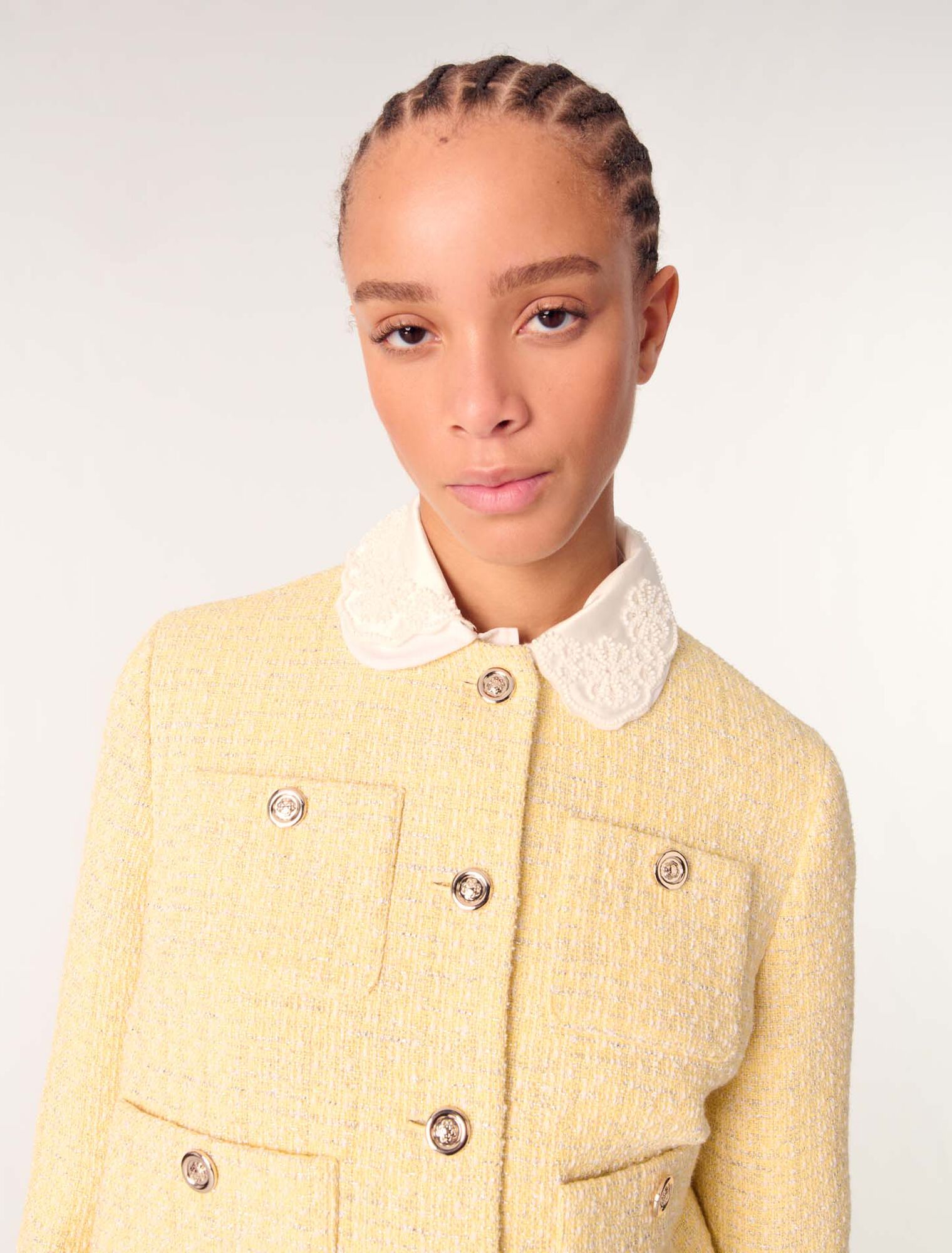 Chaqueta corta de tweed y lúrex