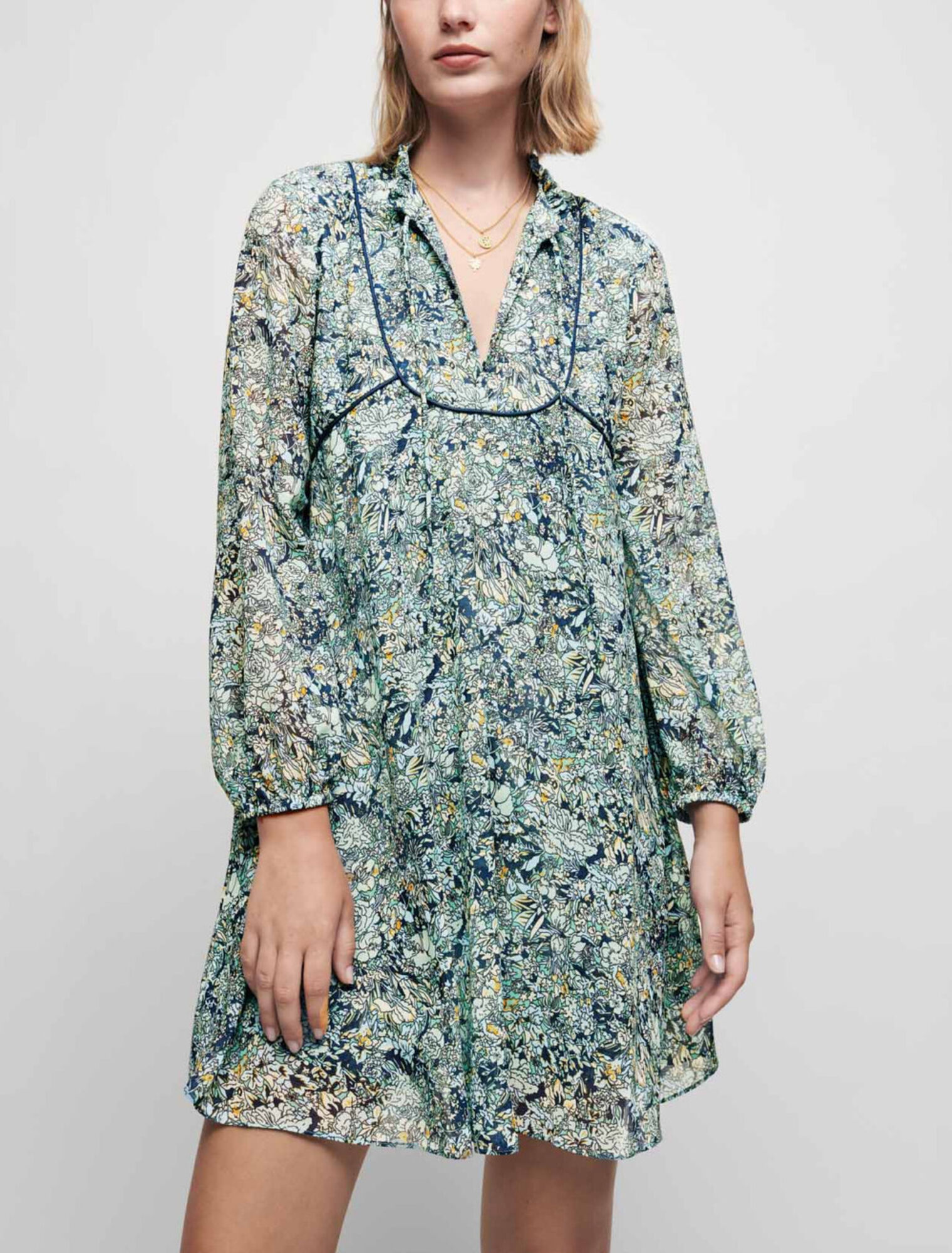 Vestido de gasa estampada