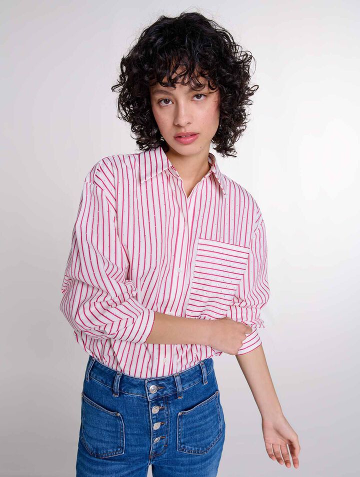Camisa a rayas con pedrería
