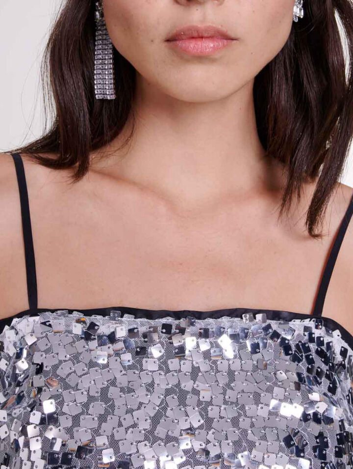 Vestido largo con lentejuelas