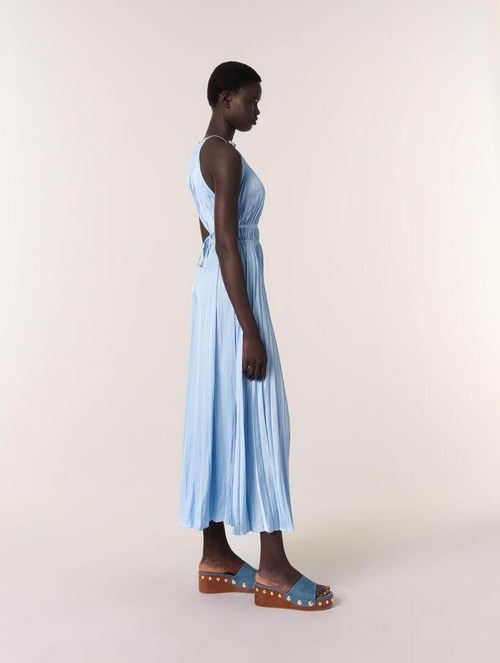 Mules denim de cuña con tachuelas