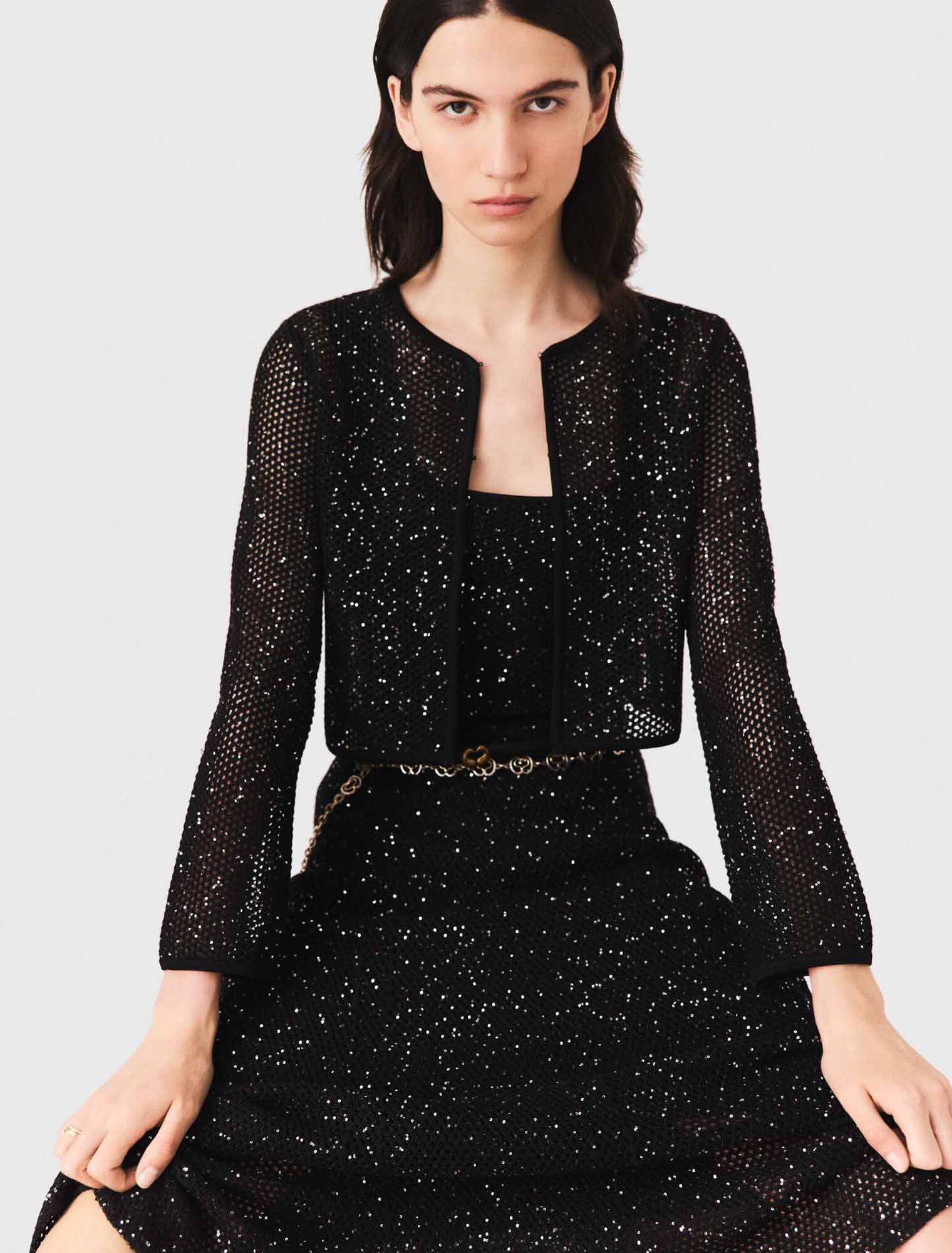 C&aacute;rdigan de punto con strass