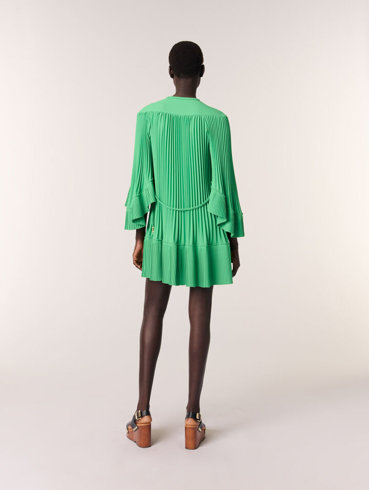 Vestido corto plisado